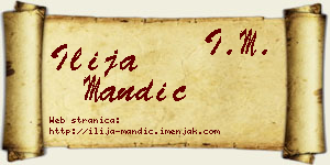 Ilija Mandić vizit kartica